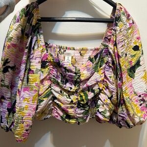 H&M Floral Crop Top Large